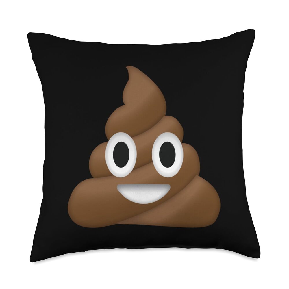 6841 Poop Pile Smiling Happy Poop Pile Swirl of Poop Cute Funny Throw